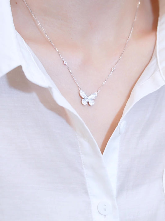 Light blue butterfly necklace